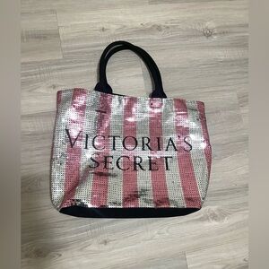 NWT Victoria’s Secret Pink/Silver Tote Bag